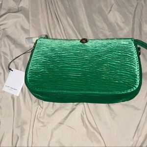 NET FULL INCLUSION Kurt Geiger Emerald Green Kew Textured Shoulder Bag